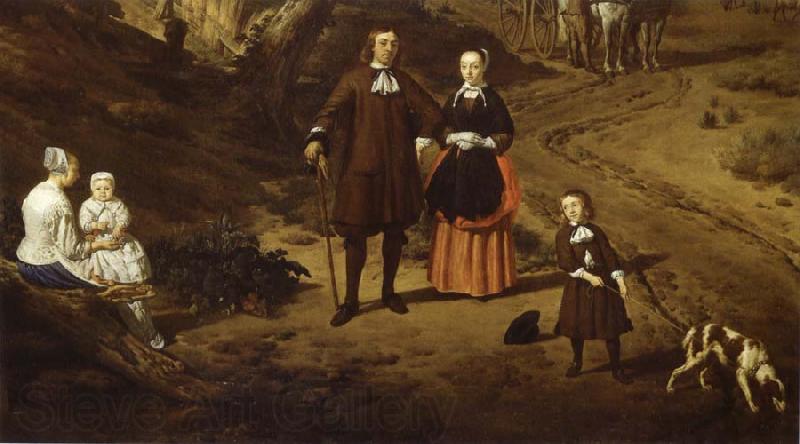 REMBRANDT Harmenszoon van Rijn Portrait of a couple with two children and a Nursemaid in a Landscape Norge oil painting art